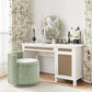 Emerald Velvet Vanity Ottoman With 360DegreeSwivel