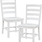 White Farmhouse Dining Chairs Set of 2 With Footrest