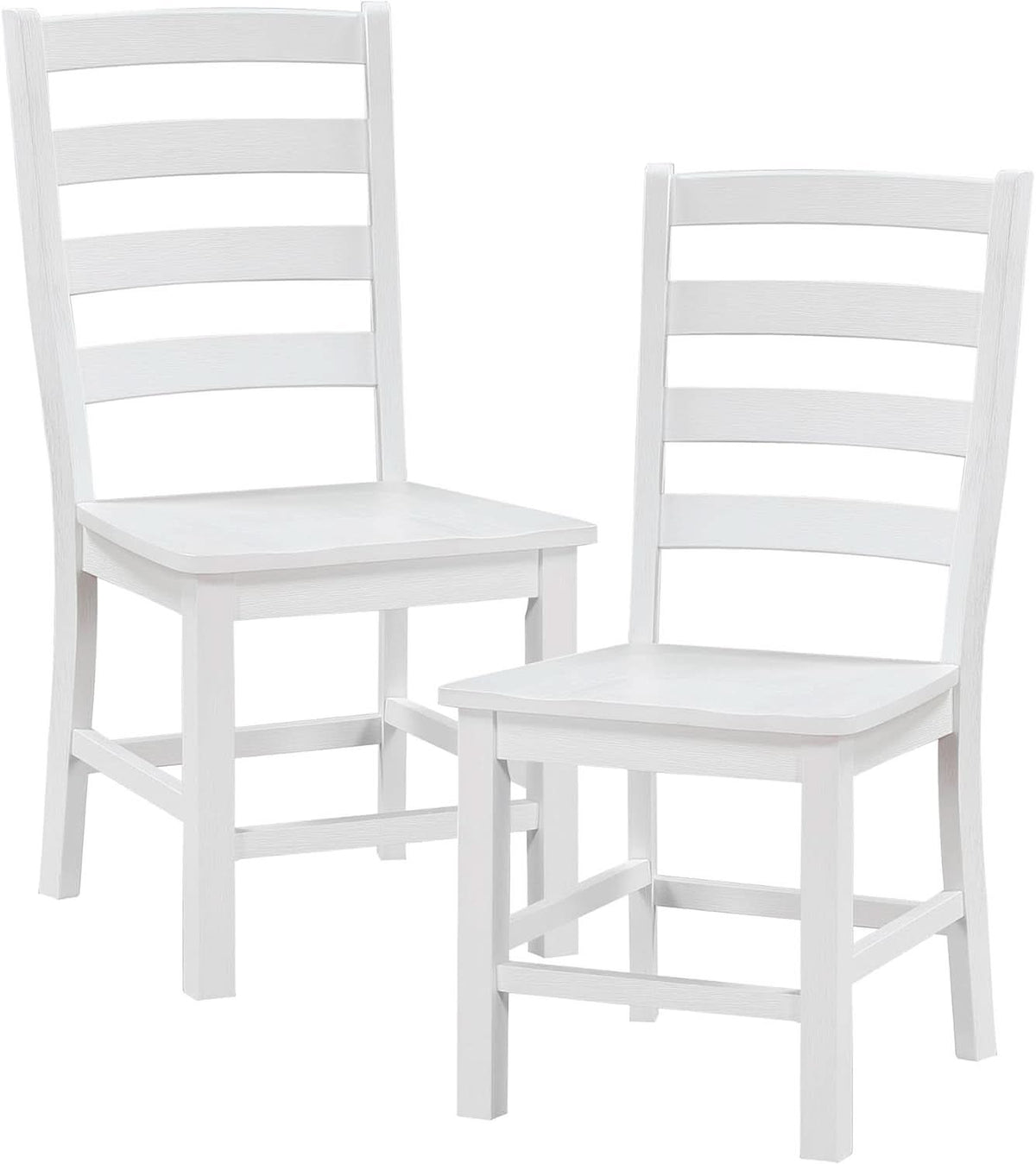 White Farmhouse Dining Chairs Set of 2 With Footrest