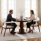 Beige Fabric Upholstered Dining Chair With Armrests