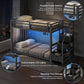 Black Twin Over Twin Metal Bunk Bed Storage Drawers