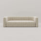 Cream Velvet 3 Seater Modern Sofa With Curved Backrest