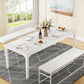 White 78-Inch Dining Table For 6-8, Rectangular Dining Room