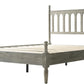 Queen Platform Bed Frame Solid Wood Weathered GrayOak
