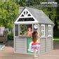 Gray Weatherproof Outdoor Wooden Playhouse With Sink
