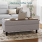 FortySixInch Grey Storage Ottoman Bench Upholstered Linen