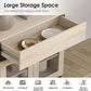 Oak Sideboard Buffet With Glass Doors Light Finish