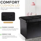 Faux Leather Folding Storage Ottoman 30 Inch Size Black