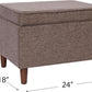 Chocolate Brownstone Storage Ottoman With Hinged Lid