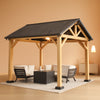 10x12 Outdoor Wooden Gazebo With Weatherproof Roof
