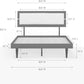 Solid Wood Platform Bed Black Adjustable Headboard