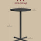 Round Cocktail Table Set 23 Point 6 Inch Diameter Ebony Black