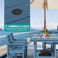 7 Piece Patio Dining Set Outdoor HDPE Table Blue Chairs-2