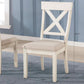 Prato Wood Cross Back Dining Chairs Antique White Tan