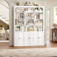 White Six Tier Freestanding Contemporary Storage Bookcase
