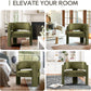 Velvet Green Barrel Armchairs Set Of 2 For Living Room Decor