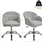 Velvet Desk Chair Armrests Light Gray Modern Office Chair