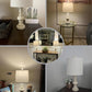Antique White Rustic Tabletop Lamps Twin Pack Deluxe
