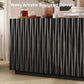 Minimalist Matte Black Fluted Mid Century Sideboard