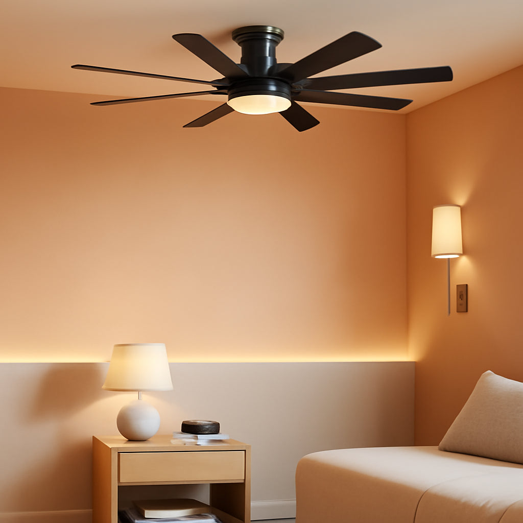 60Inch Black Industrial Grade Ceiling Fan With Lights