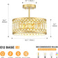 Crystal Ceiling Light 12Inch Gold Chandelier Fixture