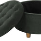 Handcrafted Loden Green Velvet Storage Ottoman 28In