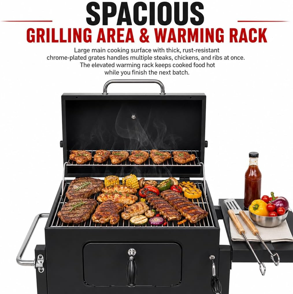 Large Commercial Grade Charcoal Grill With Front Door