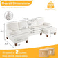 Beige 111 Inch U Shape Corduroy Sectional Sofa With Chaises-1