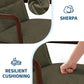Green Sherpa Upholstered Solid Wood Comfortable Chair