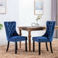 Tufted Velvet Dining Chairs Set of 4 Blue With Nailhead Back
