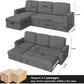 87 Inch Multi Functional Velvet Sleeper Sofa With Storage