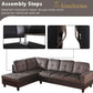 Two Piece Sectional Sofa Set L Shape Brown Living Room Furniture Collection For Modern Home Decor And Comfort