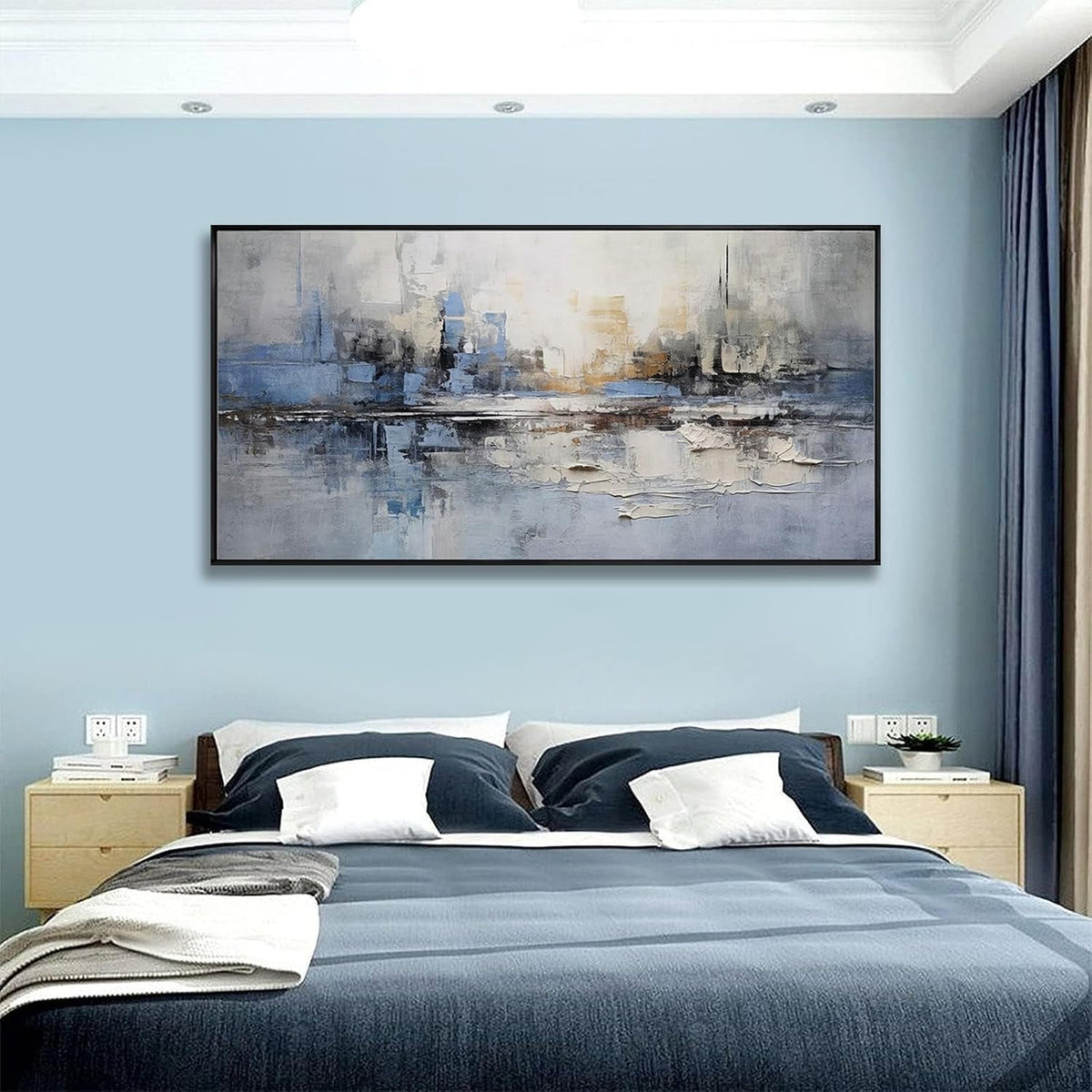 Blue Gray GalleryStandard Canvas Framed WallArt 20x40