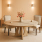 Extendable Round Dining Table Natural Hardwood Pedestal