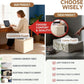 Cream Square Luxurious Upholstered Foam Pouf Ottoman