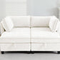 Beige Modular Sectional Sofa Featuring Sleeper Storage