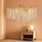 23Inch Gold Crystal Bead Chandelier 8Light Ceiling Fixture