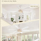 65 Inch White Caged Ceiling Fan With Remote