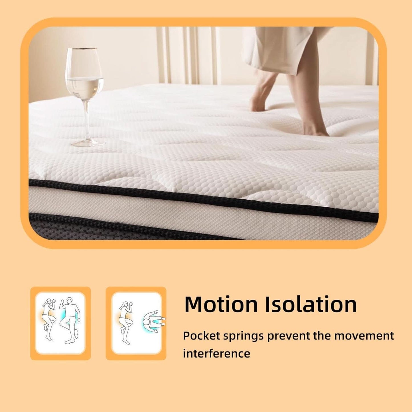 Full Size 12Inch Memory Foam Hybrid Pocket Coil Mattress-4