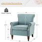 Blue Wingback Accent Chair With Removable Cushions