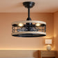 16.5 Inch Rustic Brown Caged Ceiling Fan With Light