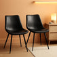 Mid Century Black Faux Leather Dining Chairs Set Of 2