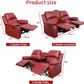 Leather Recliner Sofa Set 3 Piece For Living Room Red