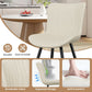 Beige Upholstered PU Leather Space Saving Ergonomic Dining Chair Set