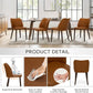 Upholstered Dining Chairs Set Of Four Brown PU Leather