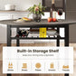 Forty Inch Round Dining Table With Storage Shelf Gray