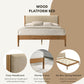 Luxurious Rubberwood Platform Bed Light Walnut King