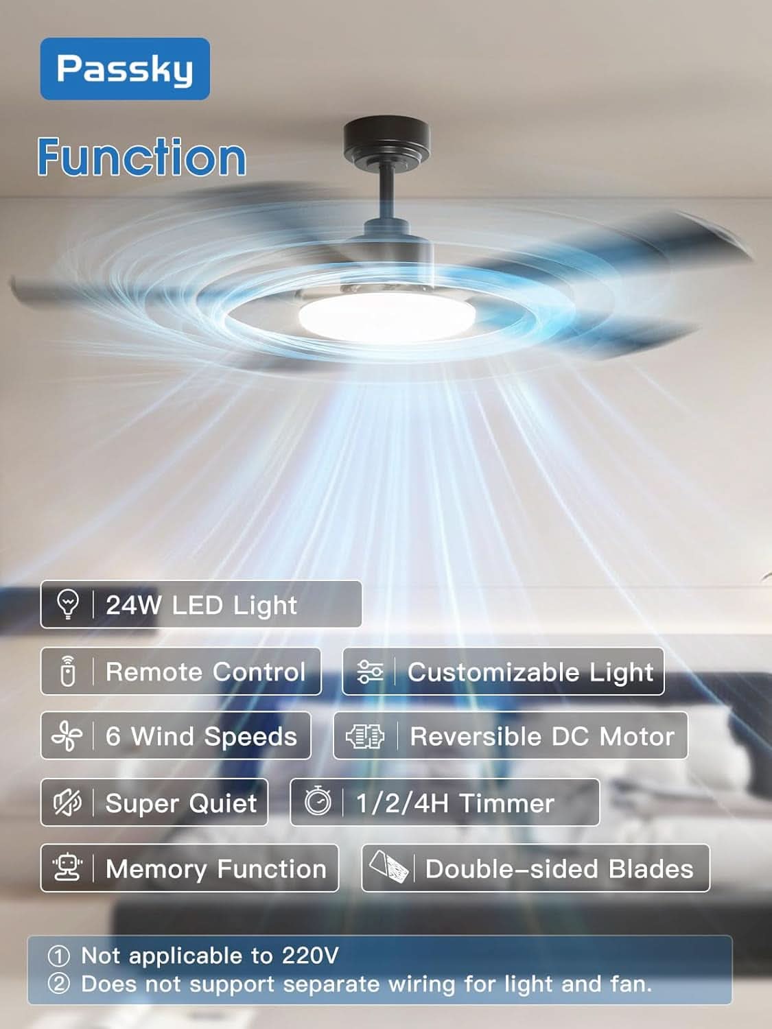 Fifty TwoInch Ceiling Fan With Remote Energy Efficient