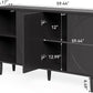 Modern 59-Inch Walnut Sideboard Buffet Table With Storage