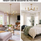Brushed Brass Six Light Ceiling Mounted Chandelier Fixture